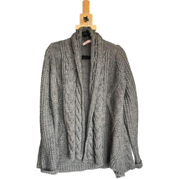 Anthropology Elsamanda Wool Alpaca Chunky Cable Knit Sweater Brown Size L - Picture 2 of 5